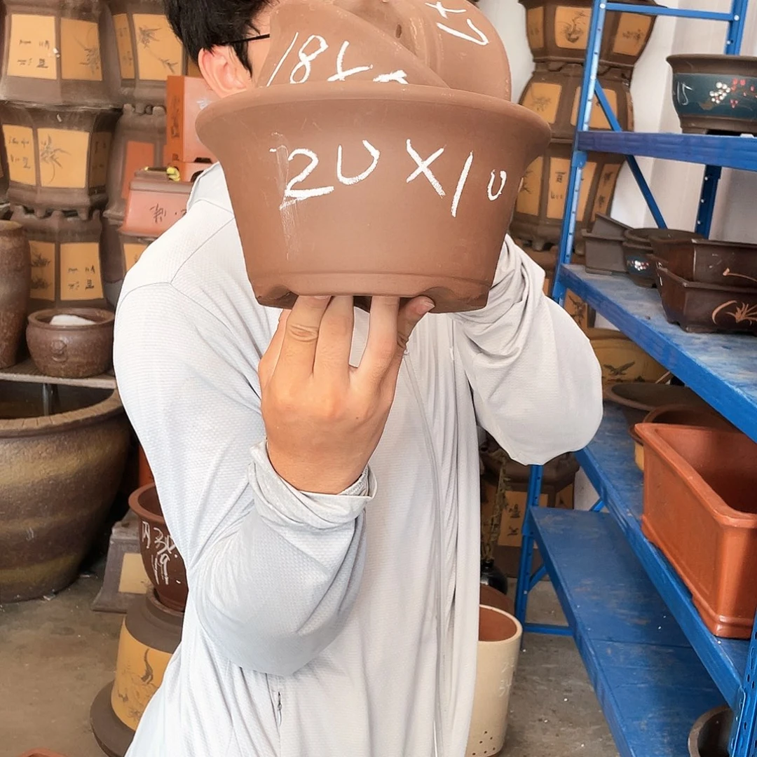 朱泥碗三件套花盆紫砂花盆