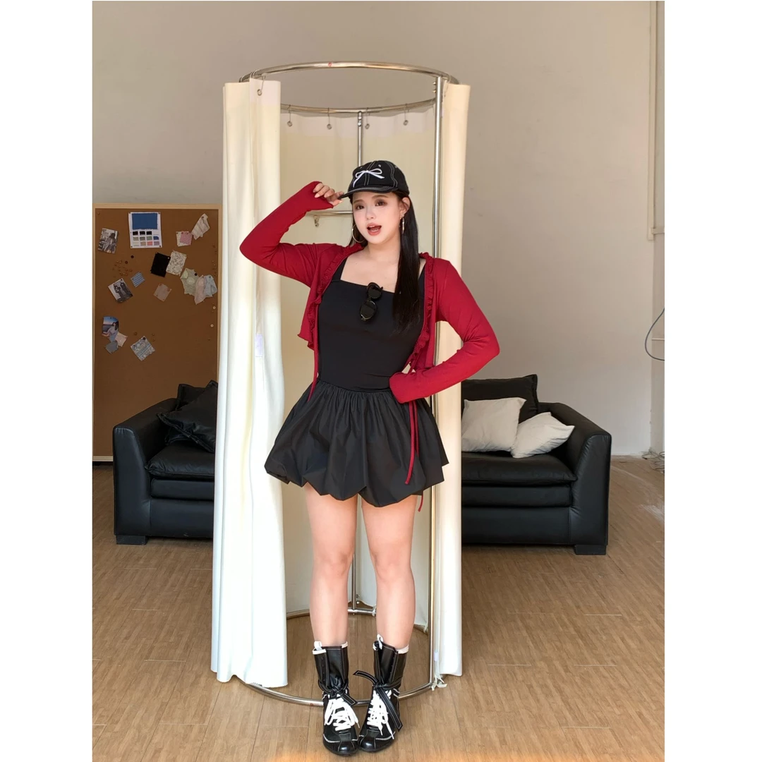 朴萄PUUTAO【花苞裙!’超优比例’加宽肩带不漏】开衫连衣裙P251DY648