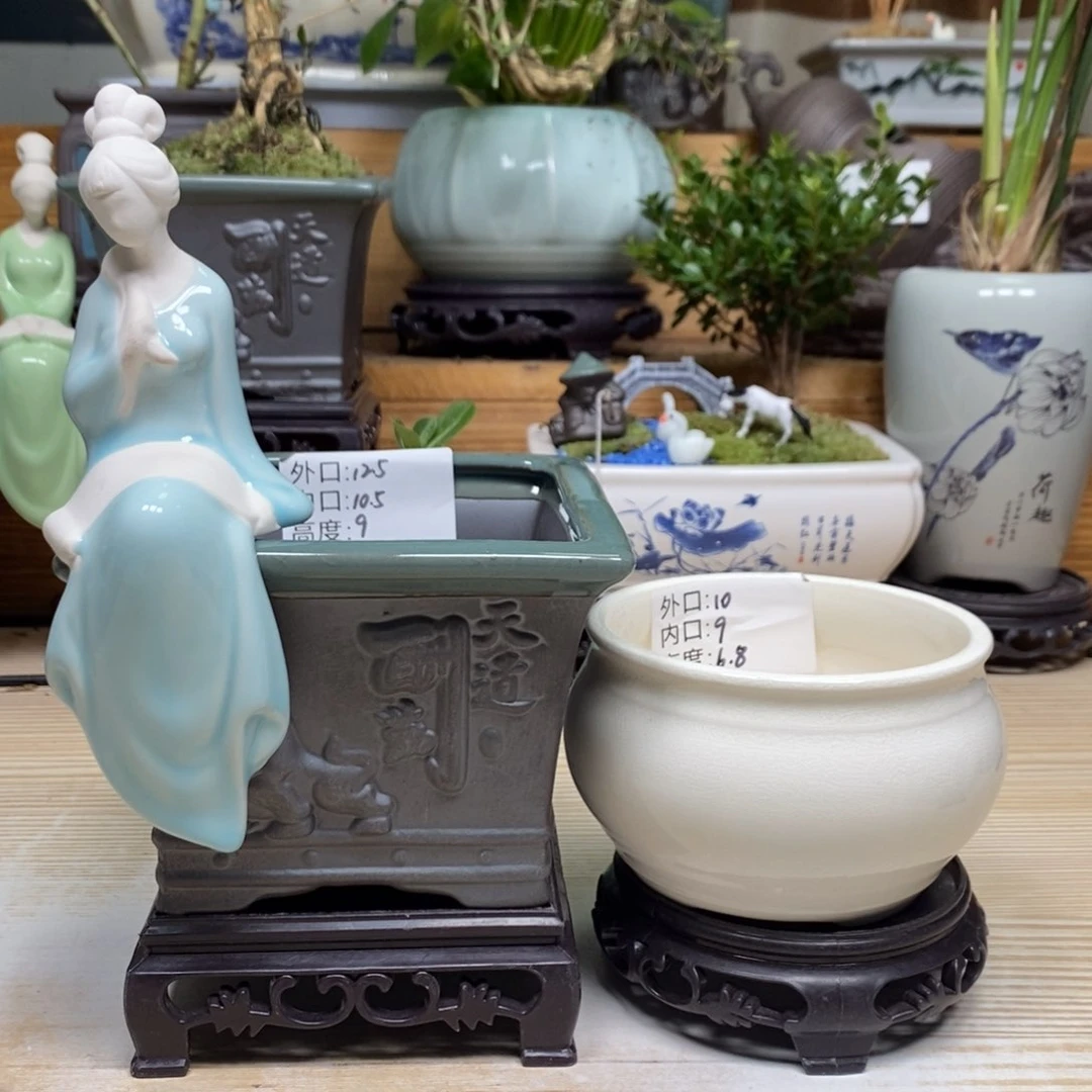 紫砂陶瓷艺术花盆陶瓷