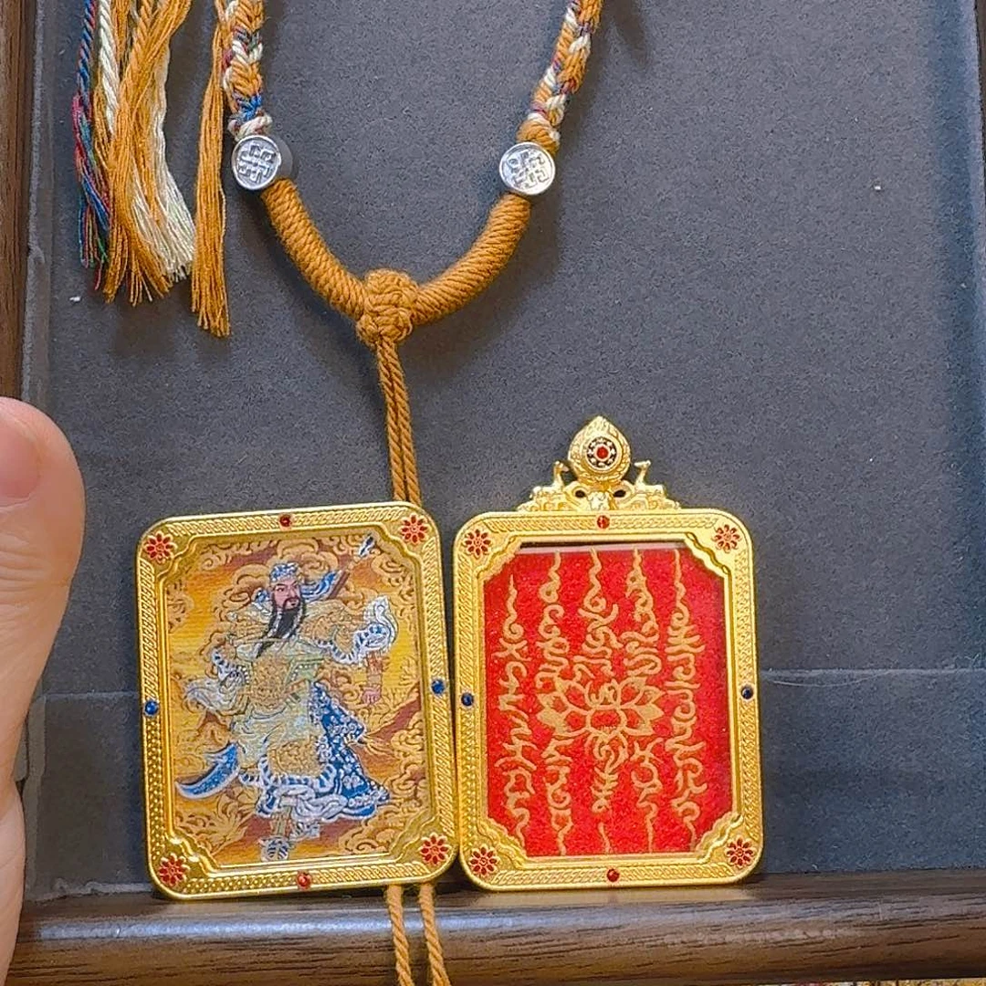 .***.吊坠关二爷红朱砂五条