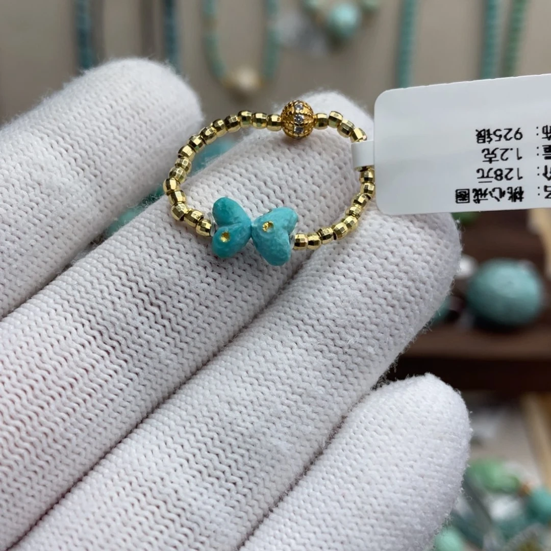 未镶嵌绿松石福利桃心戒圈