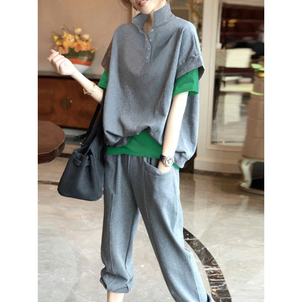 撞色时尚休闲百搭显瘦减龄两件套SDWY230511 08-F09