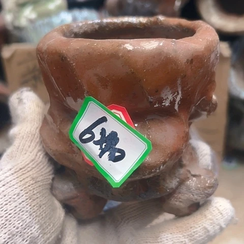 红陶粗陶花盆手工