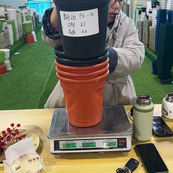 特价翻边盆口21高22黑色无托6只