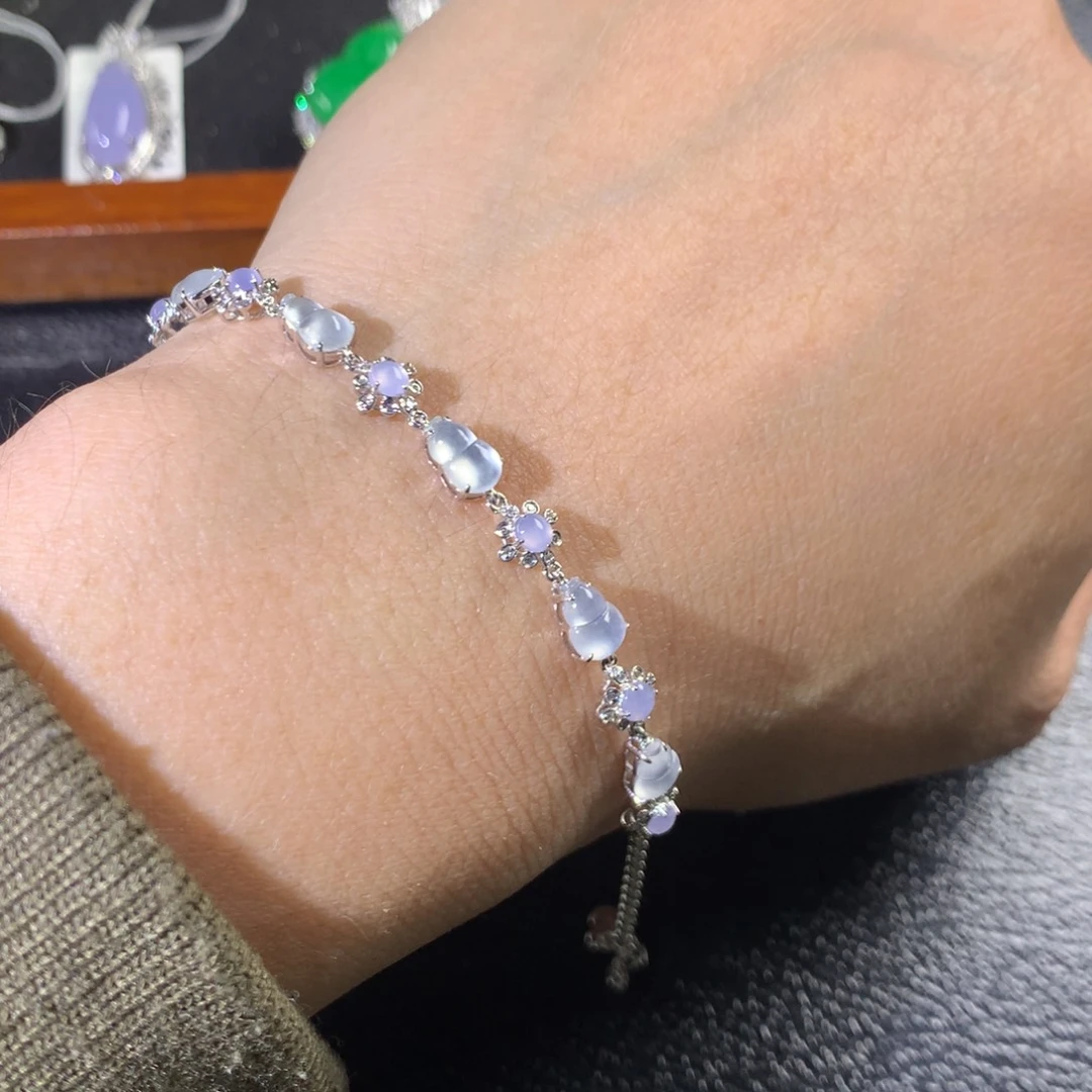 翡翠18K金镶嵌手链翡翠