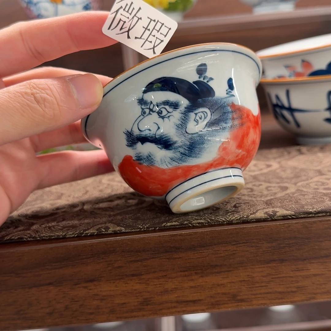 釉下手绘茶具微瑕