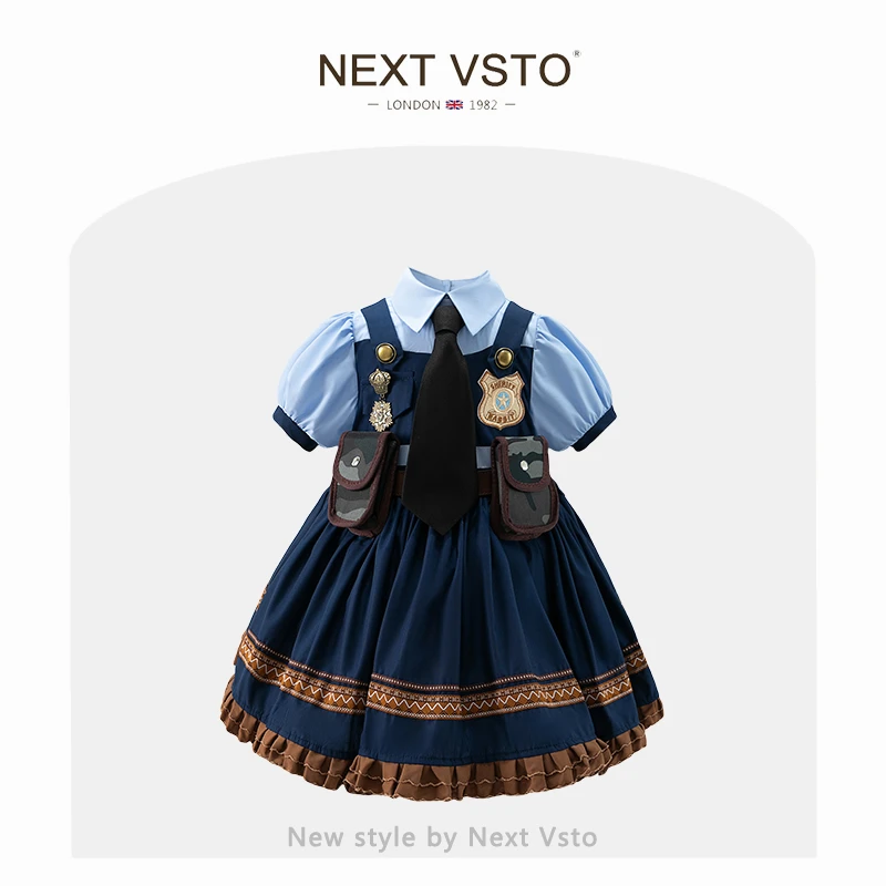 英国NEXT VSTO女童朱迪兔子警官cos服小女孩洛丽塔礼服夏季公主裙