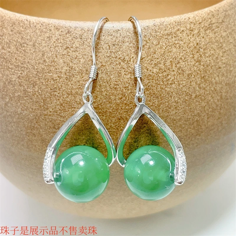 925银银制品 925银耳钩圆珠平安扣耳环耳坠扣空托diy配件卡扣银饰