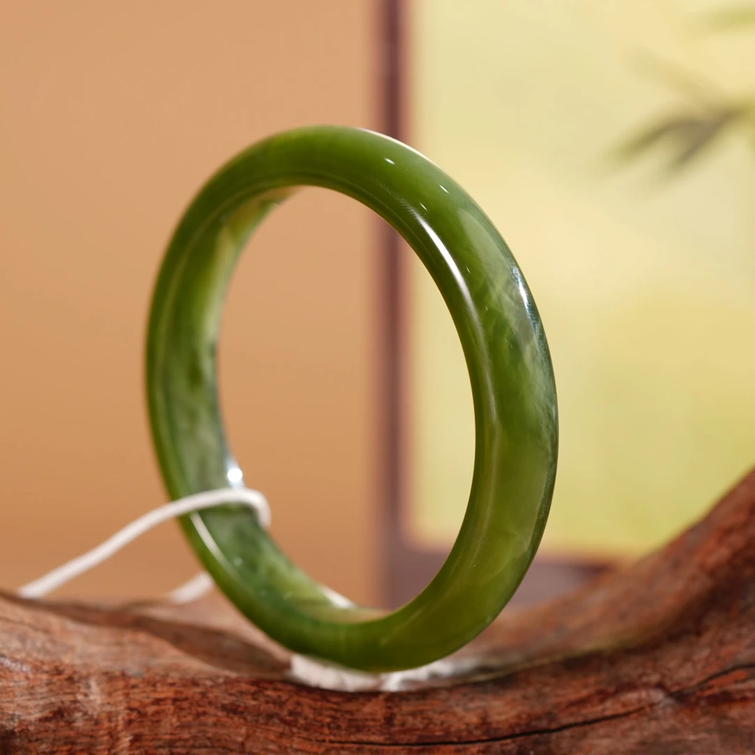 HH300008和田玉碧玉猫眼手镯55.2