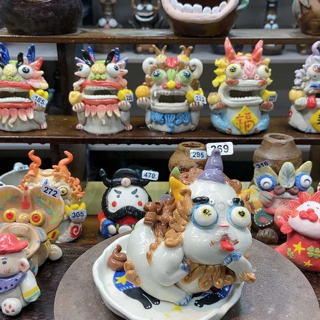 摆件直播间手工抽象陶瓷摆件组合269