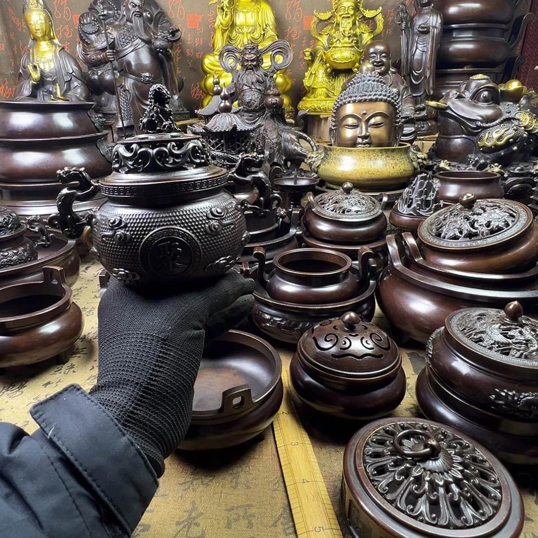 龍***龍帝王炉熏香炉铜香炉供香炉聚宝盆