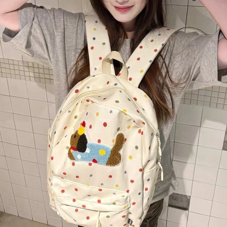 【来鸭】甜美少女休闲书包学院风学生双肩包可爱文艺高颜值个人用品