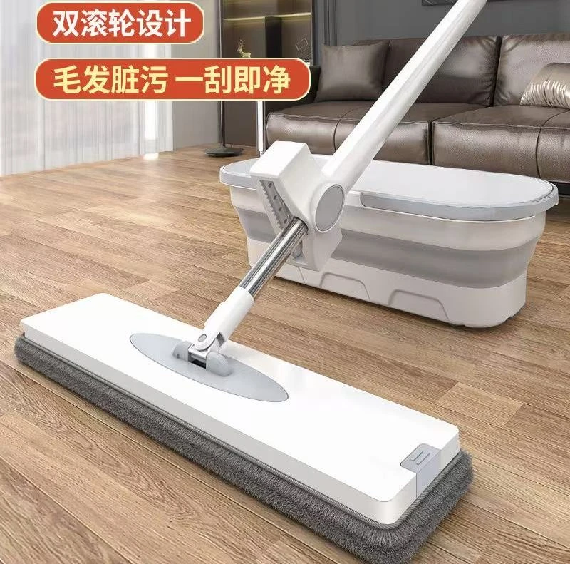 免手洗平板拖把 懒人大号一拖净可旋转平板拖布家用地板清洁神器