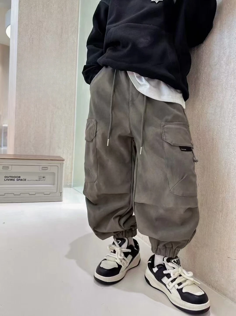 晕染一体绒工装裤8053(微瑕2-3)