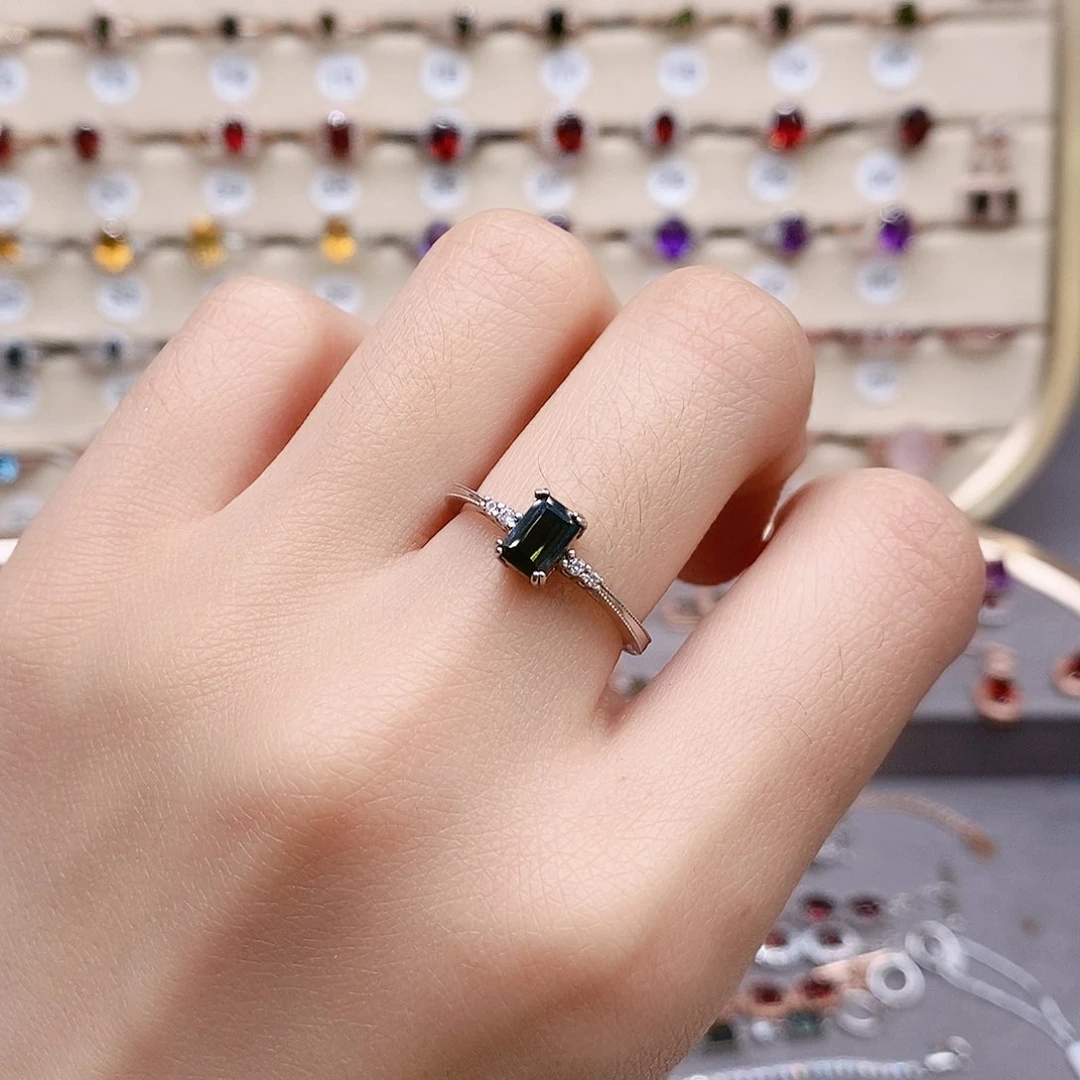 碧玺戒指银S925镶嵌戒指