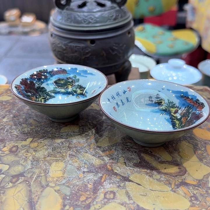 斗笠杯一组。。。品茗