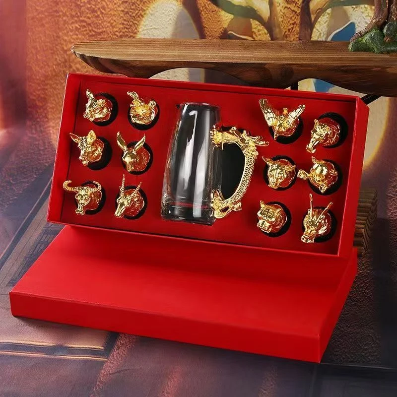 高档十二生肖中式分酒器手工易清洗酒杯