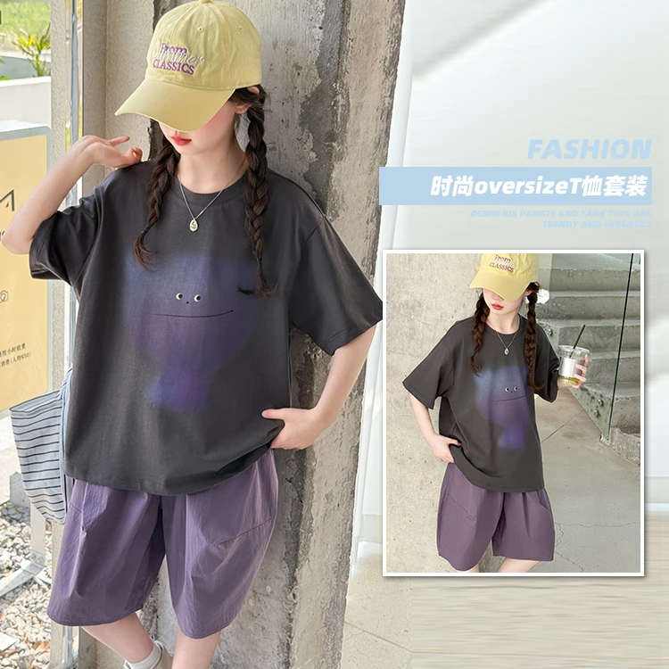 女童夏季宽松套装6-14岁中大童休闲薄款运动儿童女孩韩版网红时尚