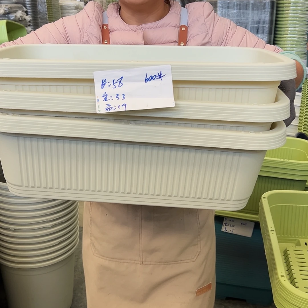 菜盆600#米白色3个（含托盘）