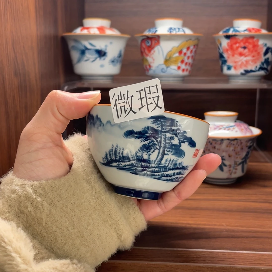 微瑕釉下彩纯手绘