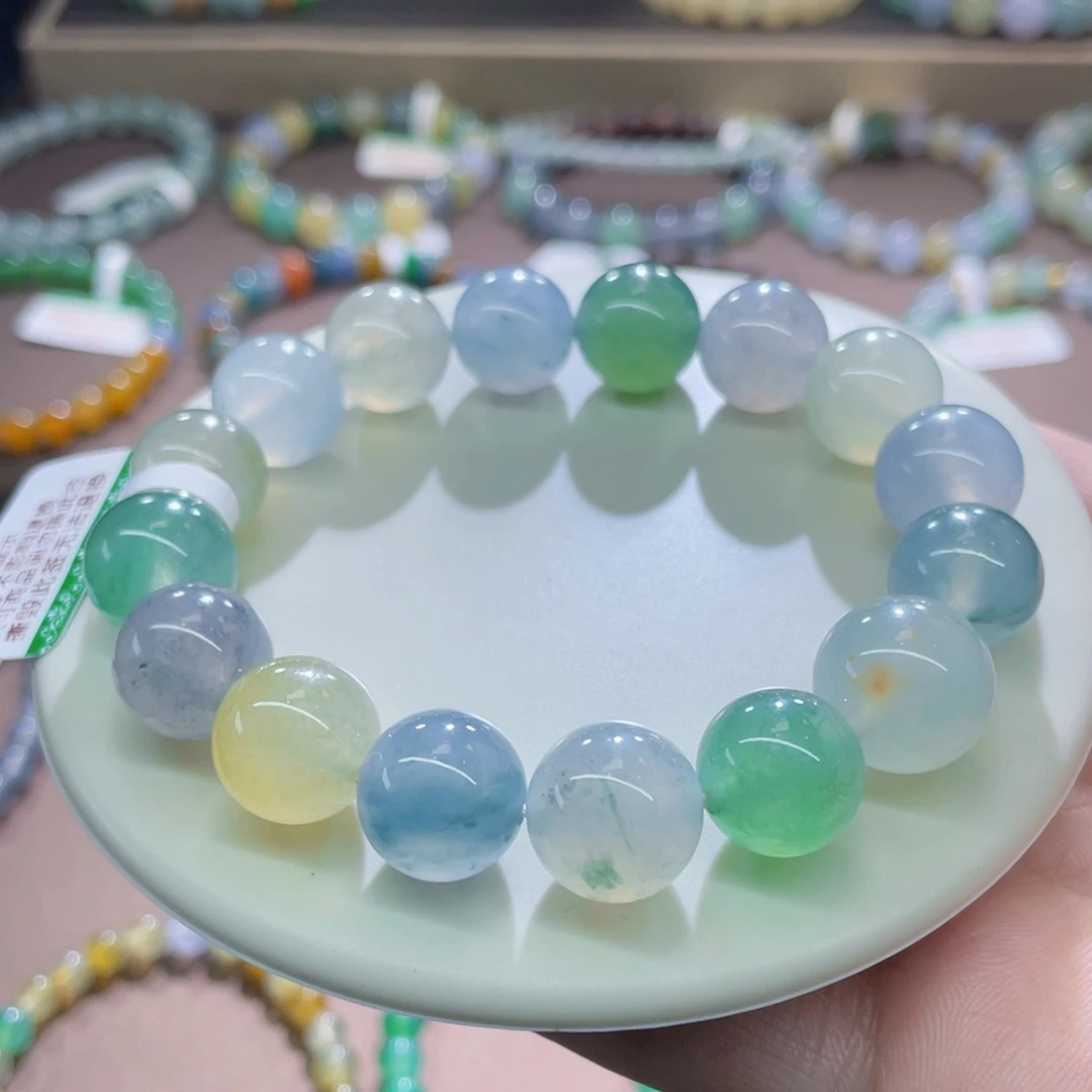 未镶嵌手链翡翠艳丽冰多宝卡12+