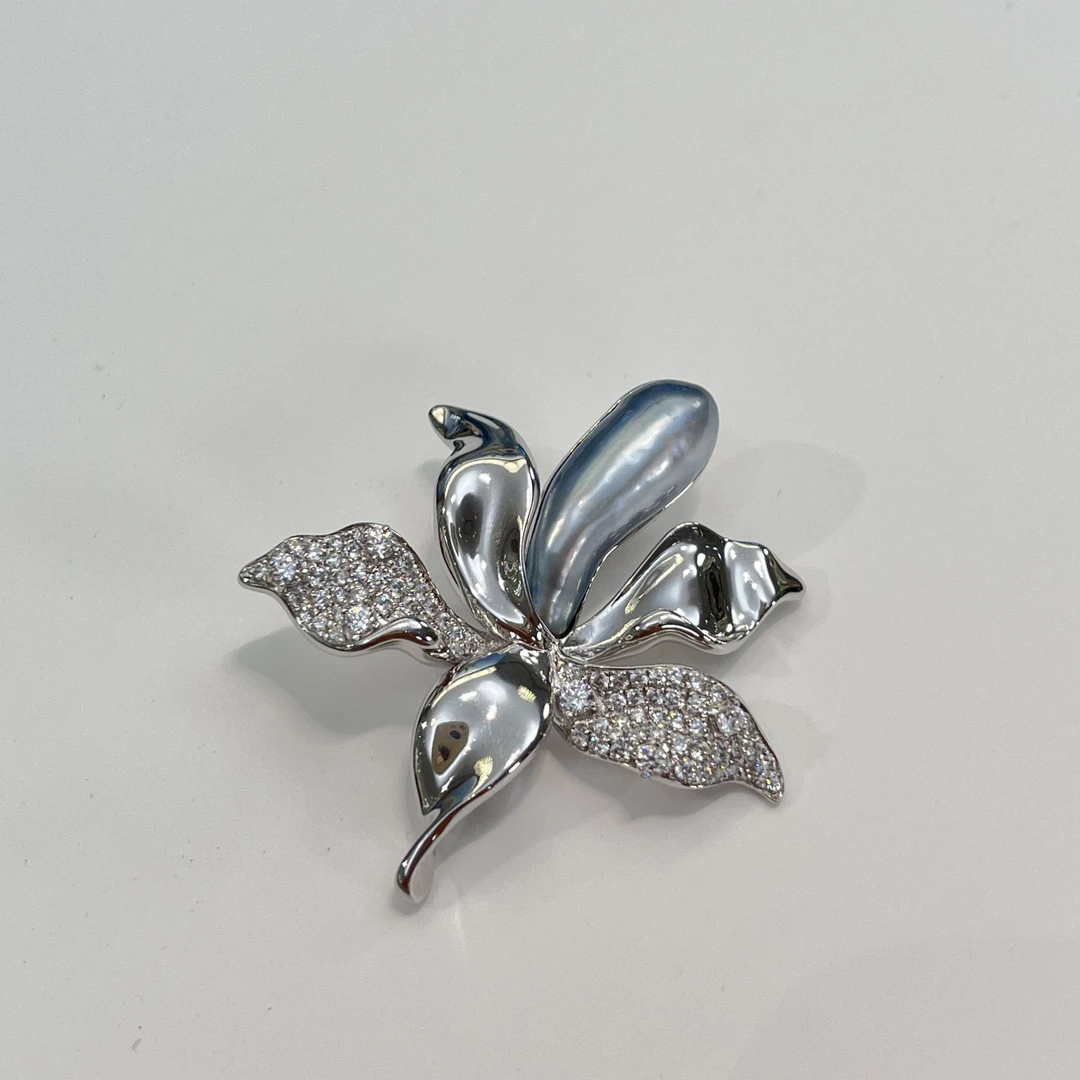 【破冰专场】尊鼎珍珠-S925银海水珍珠大溪地巴洛克胸针5-8mm