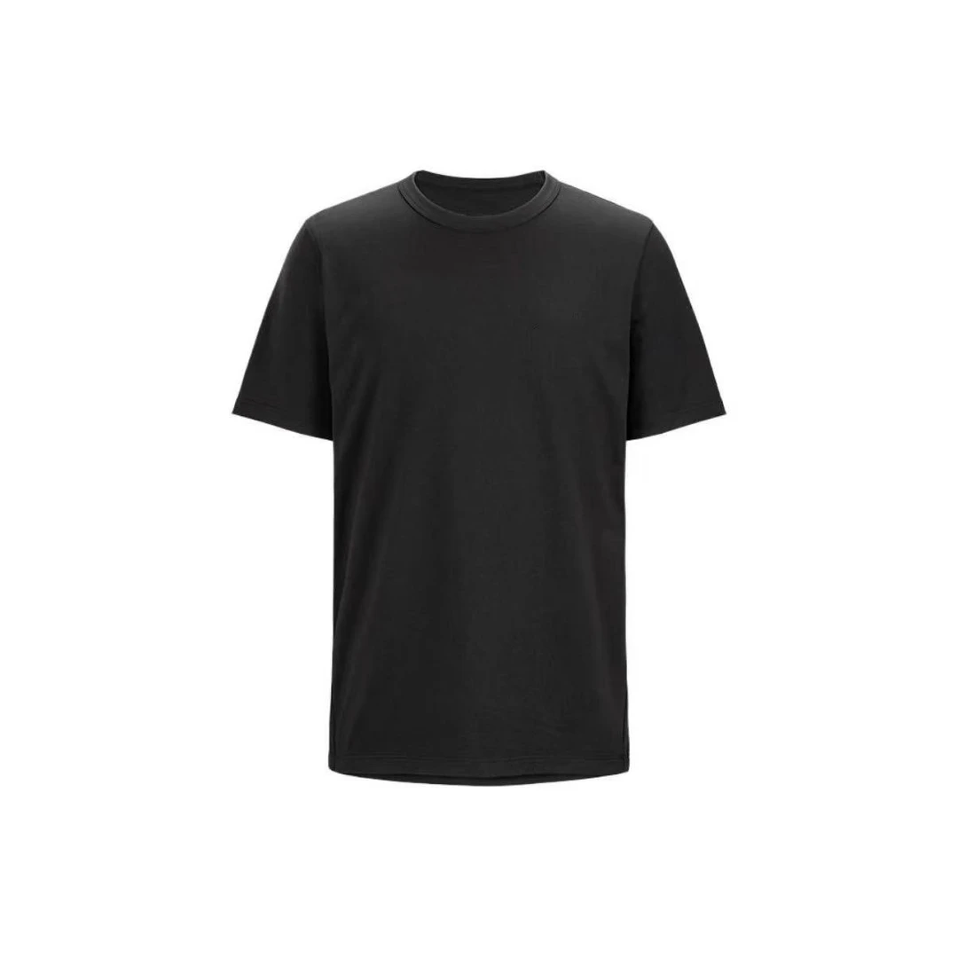 轻奢小众圆领T恤上衣黑色刺绣标TX222