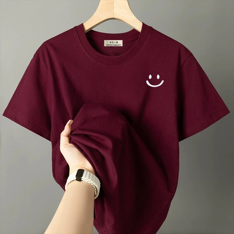 仓石一树潮牌印花短袖t恤男士夏季款笑脸半袖上衣ins轻奢痞帅男装