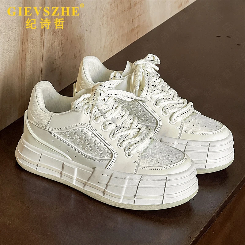 纪诗哲休闲鞋子男款板鞋高档轻奢百搭小白鞋新款潮流增高防滑男鞋