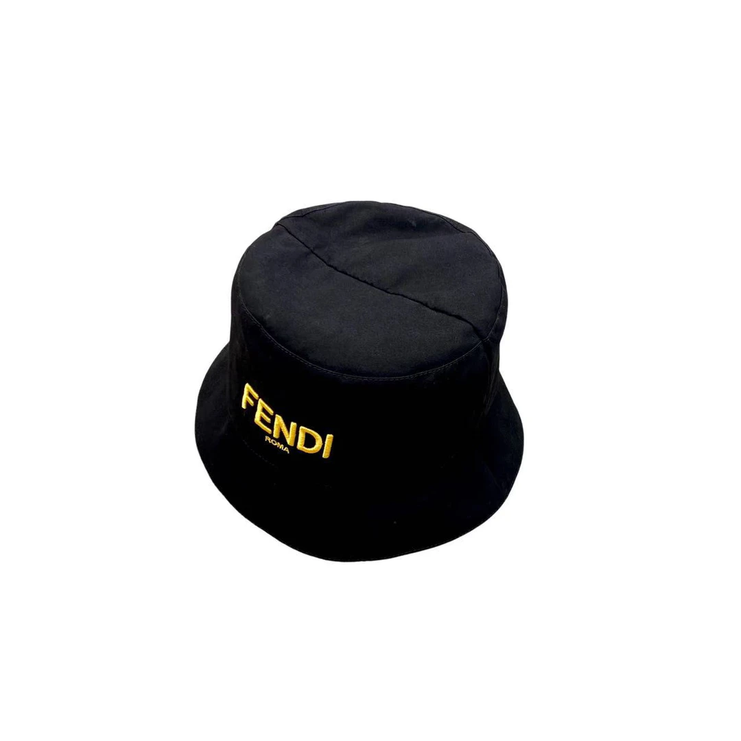 99新 FENDI/芬迪  yy472 黑色字母logo渔夫帽 M码