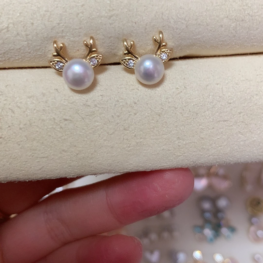 淡水珍珠耳饰合金