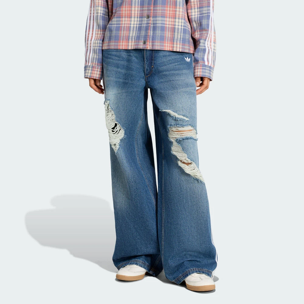 adidas Originals阿迪三叶草女子DENIM PANTS牛仔长裤KE3300
