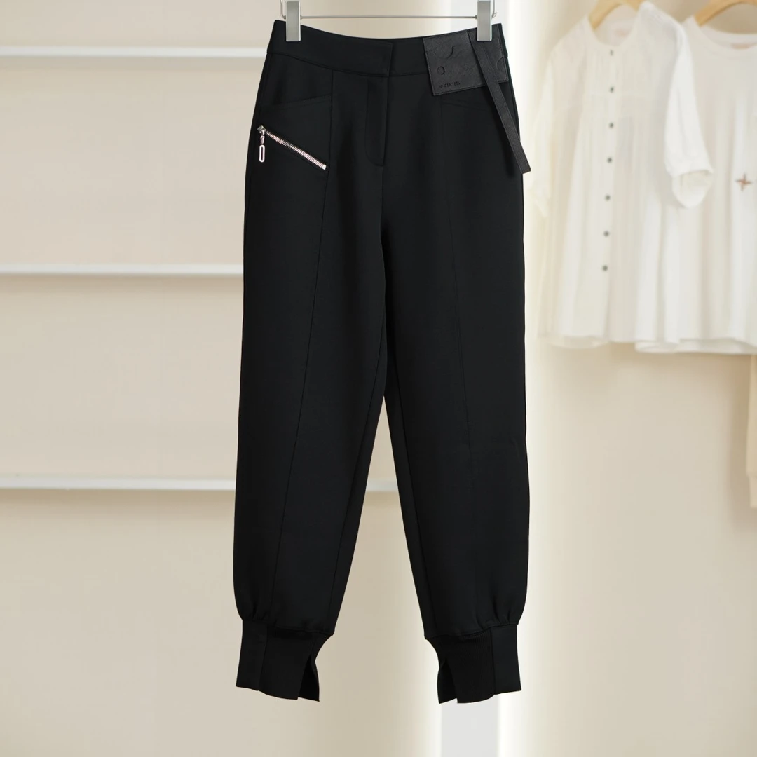 麦迪尚品【H】K1322 春秋三醋酯厚款设计感休闲百搭哈伦长裤