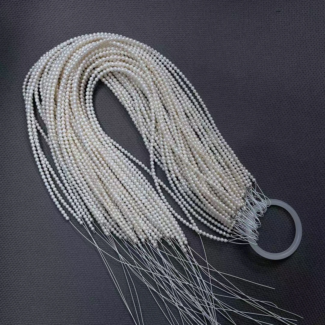 天然淡水无核珍珠C09#3-4M近圆时尚简约珍珠项链