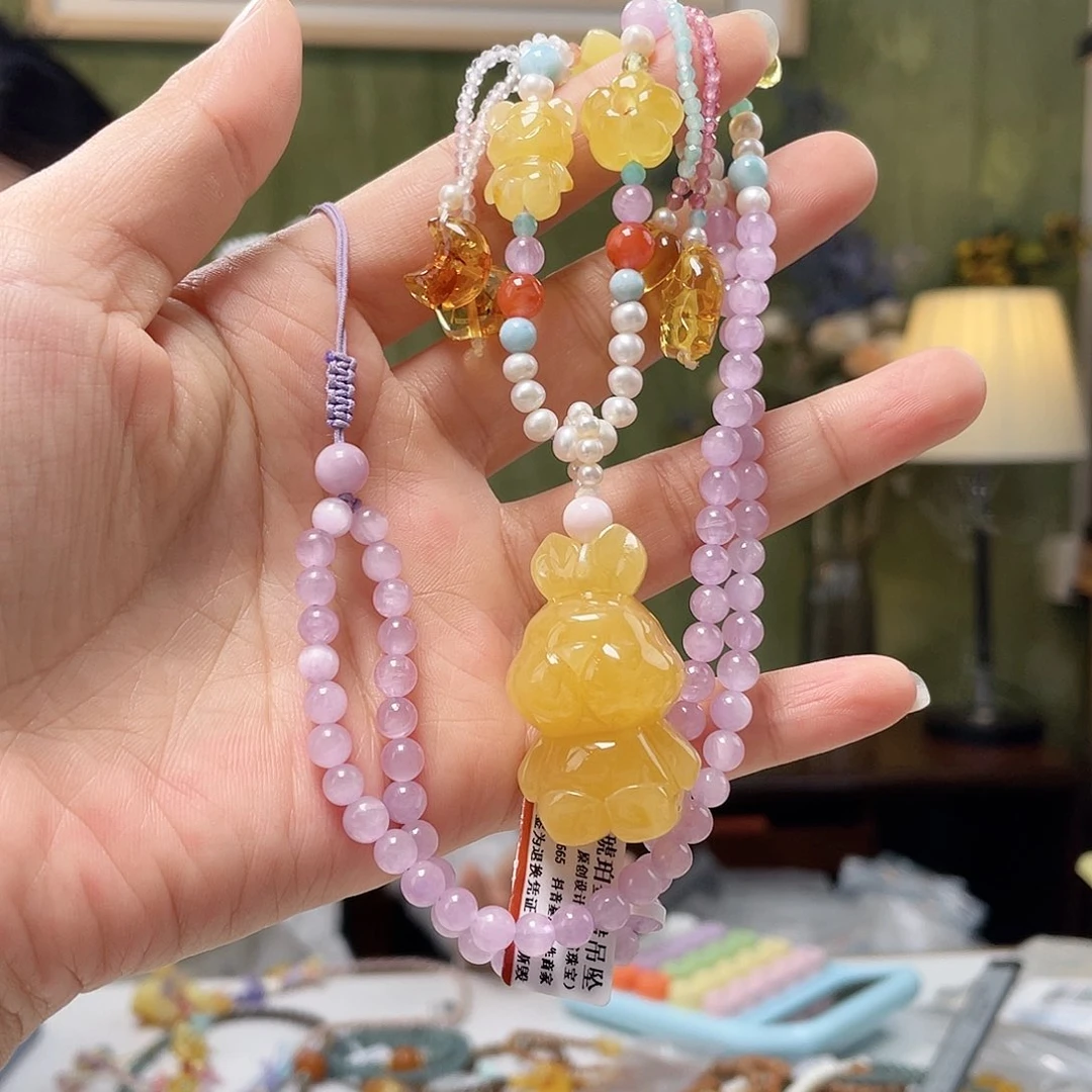 手链琥珀未镶嵌蜜蜡吊坠