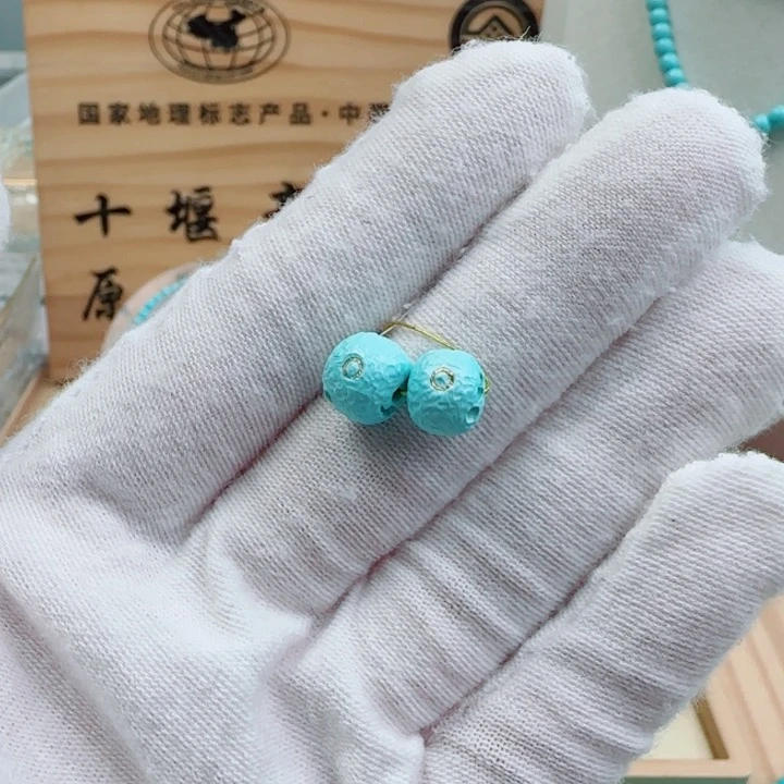 绿松石未镶嵌6星球对珠卡8w