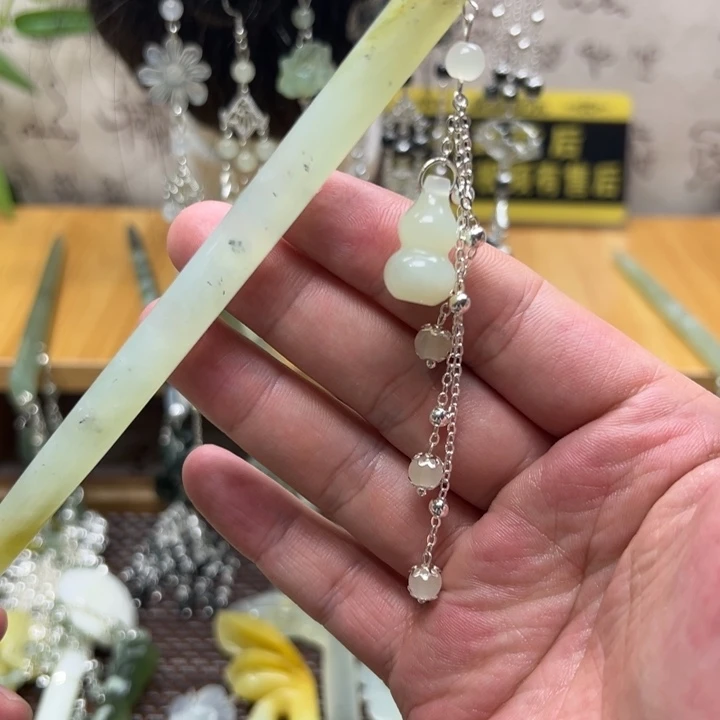 蛇纹石玉合金发饰