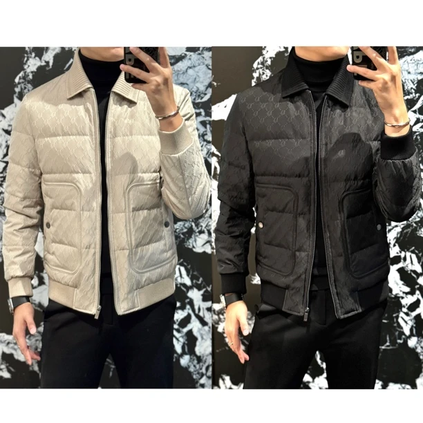 小雨男装｜冬季极简·雕塑设计感翻领简约羽绒服