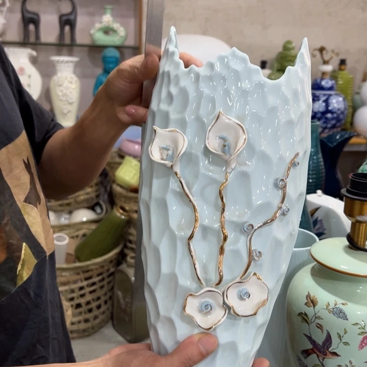 摆件高36口13公分微瑕捡漏上釉不均