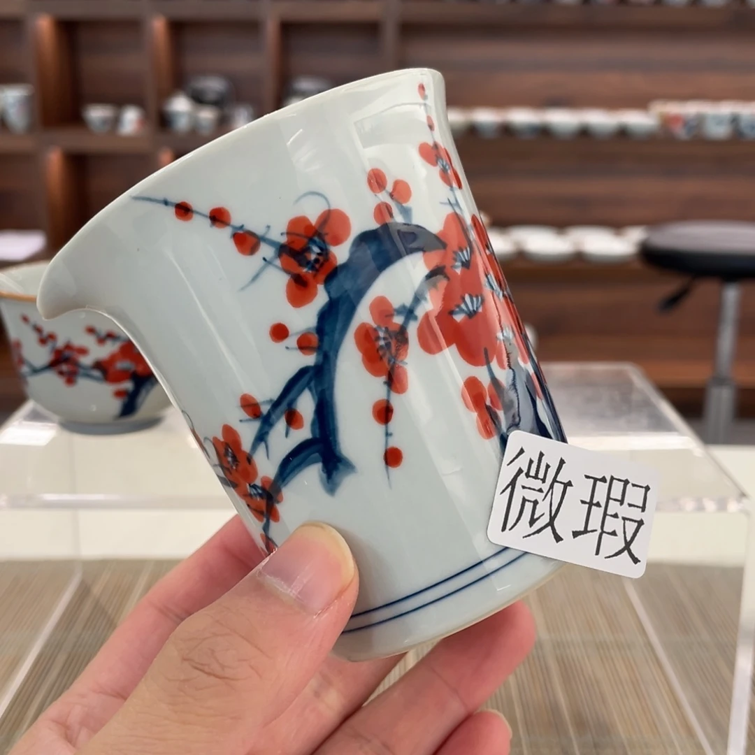 釉下手绘茶具微瑕