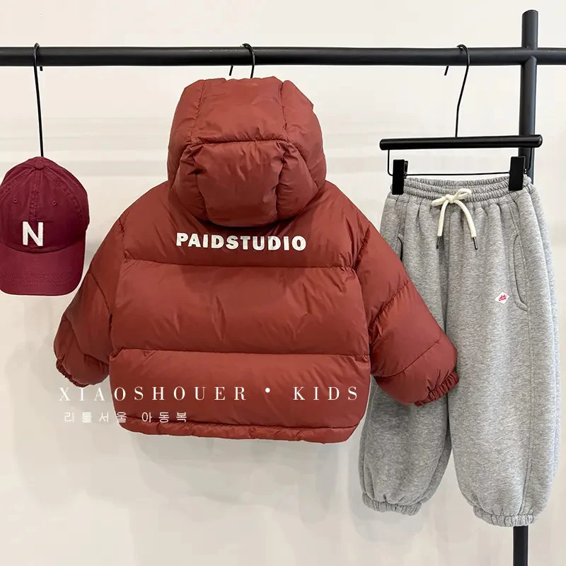 童装2025冬季新款韩版儿童宝宝时尚保暖棉服外套加绒裤子两件套潮