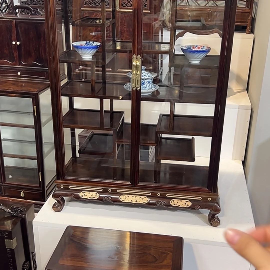【闪购商品】红酸枝木类成套家具玻璃柜