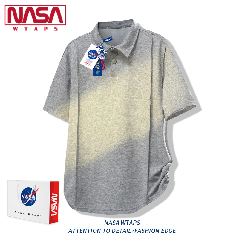 NASA WTAPS美式休闲运动套装男款夏季翻领POLO衫短袖短裤两件套男