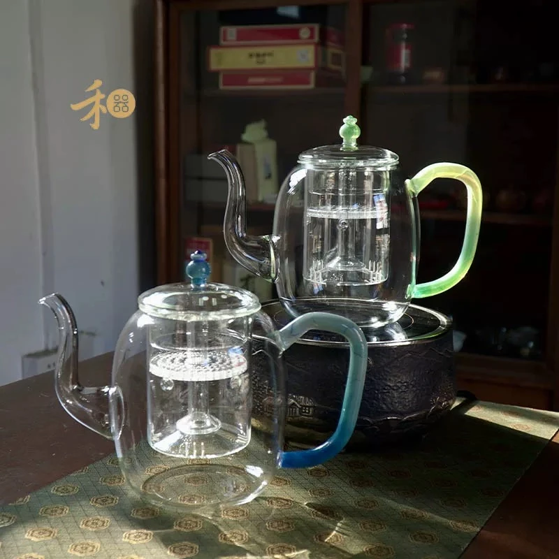 禾器凤仪系列 富蕴壶 耐热高硼硅玻璃煮茶壶 花茶 养生壶 烧水壶