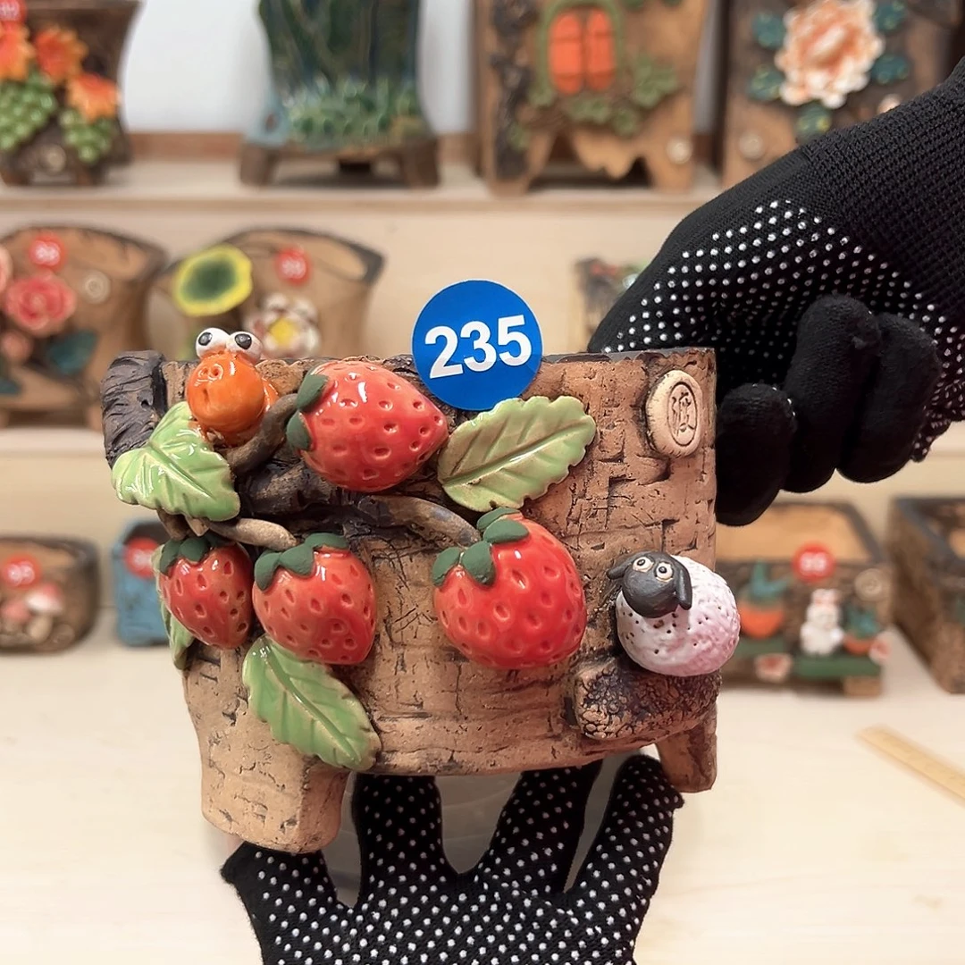 紫砂花盆235号内口12外高12