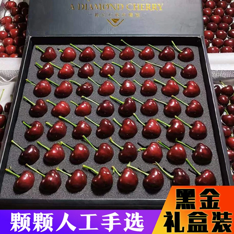 顺丰空运大连美早樱桃黑金礼盒 3456J巨无霸1.6-2.2斤 内附果径卡