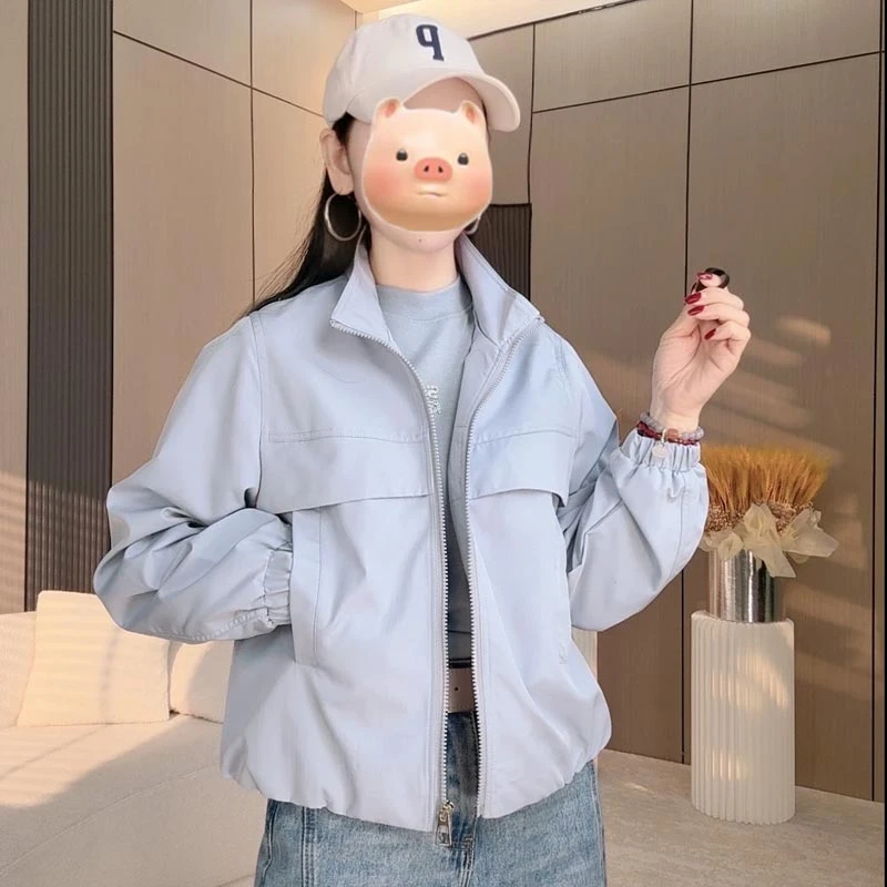 韩系休闲夹克外套女春秋季2025新款小个子冲锋衣洋气爆款减龄上衣