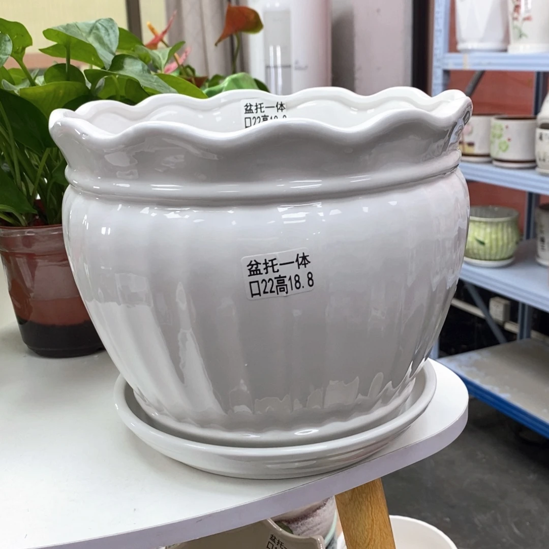 陶瓷花盆图片上有尺寸@@5581