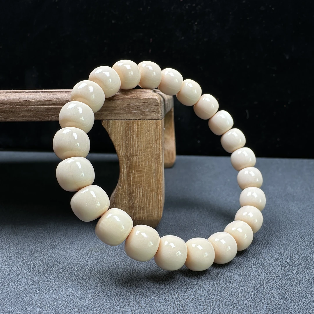 A071天然猛犸牙手串【天选乳牙果冻料】9×8mm支持鉴定假一罚四