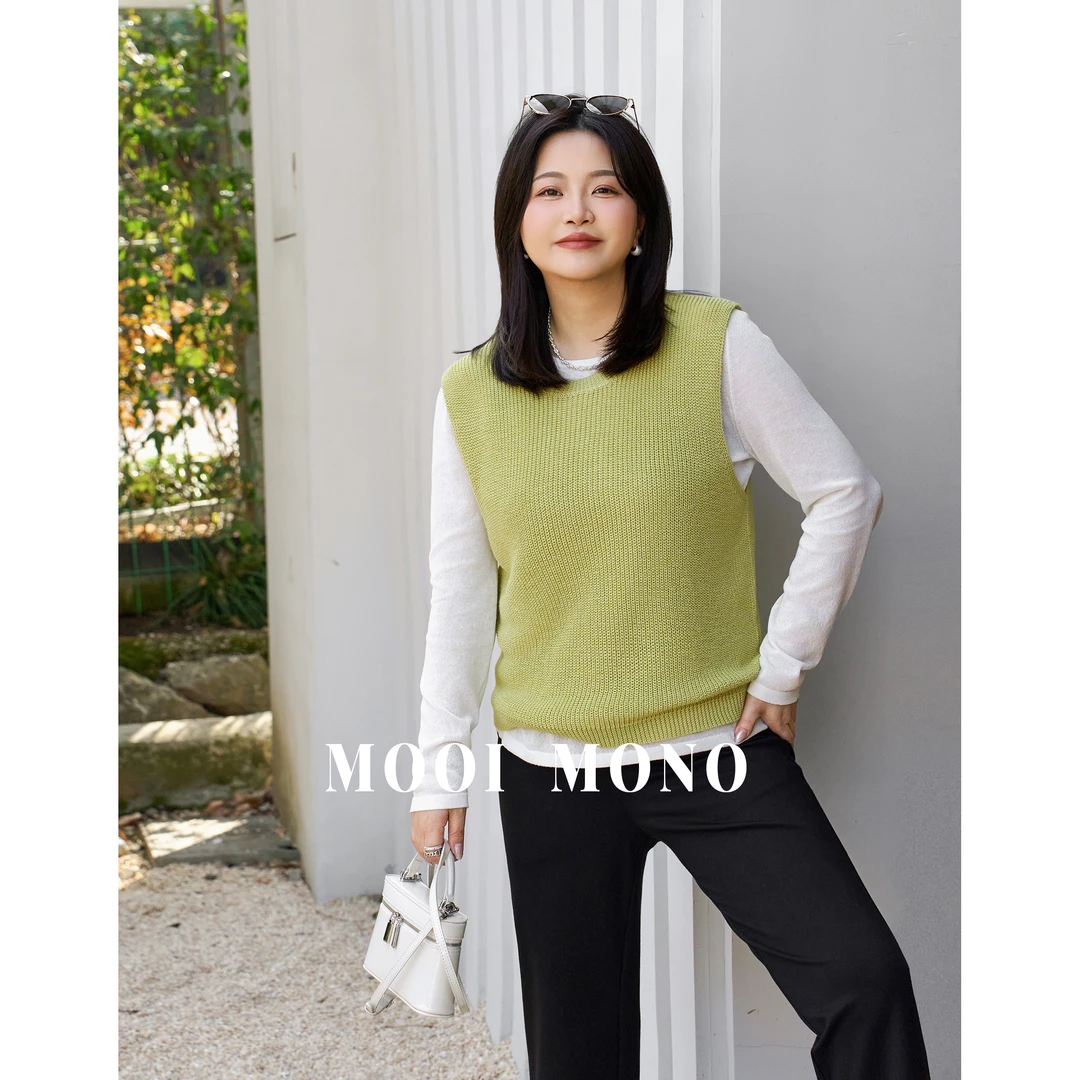 MOOI MONO"松弛漫旅" 显瘦早春时尚慵懒感真两件套头衫 F432D51
